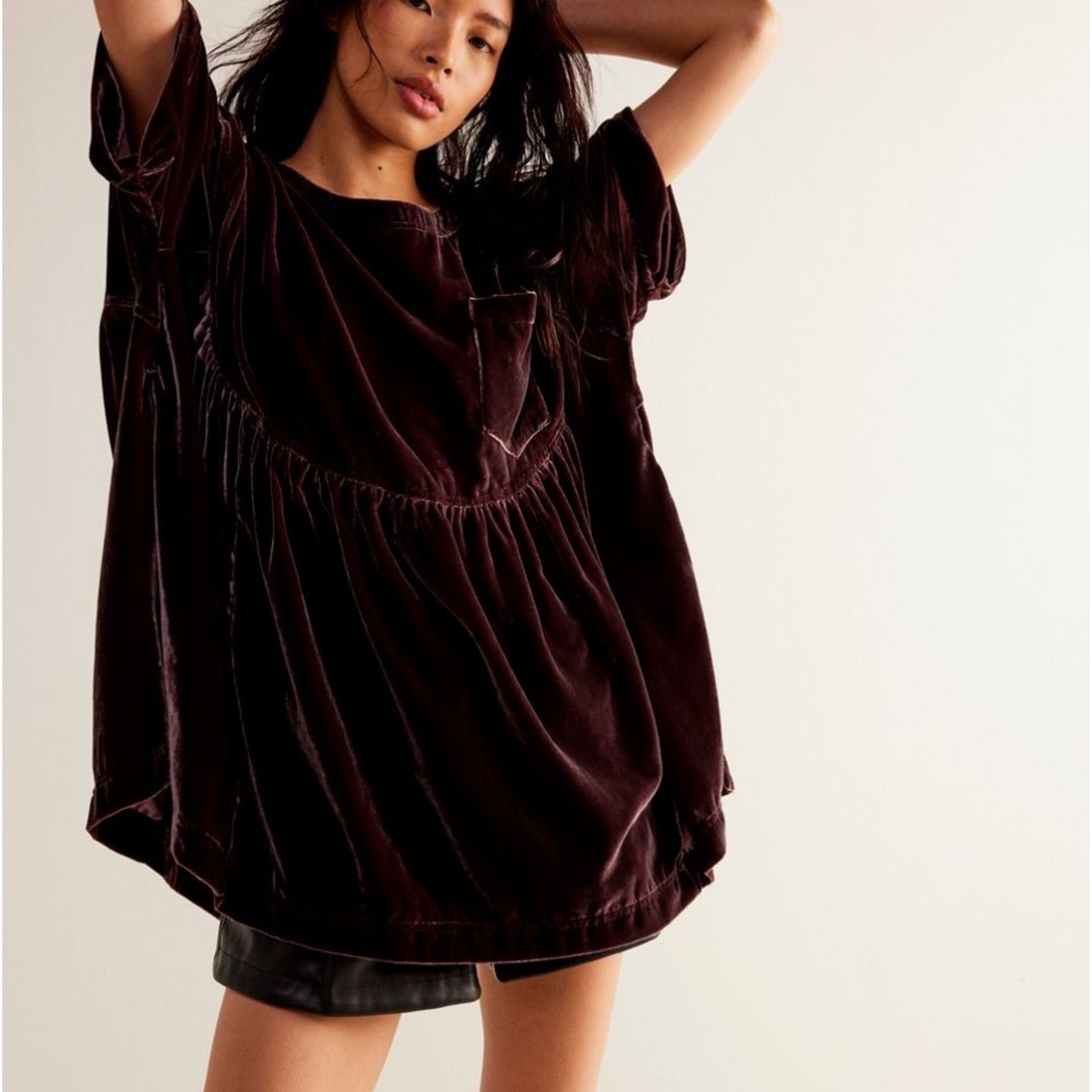 Free People Moon City Velvet Top